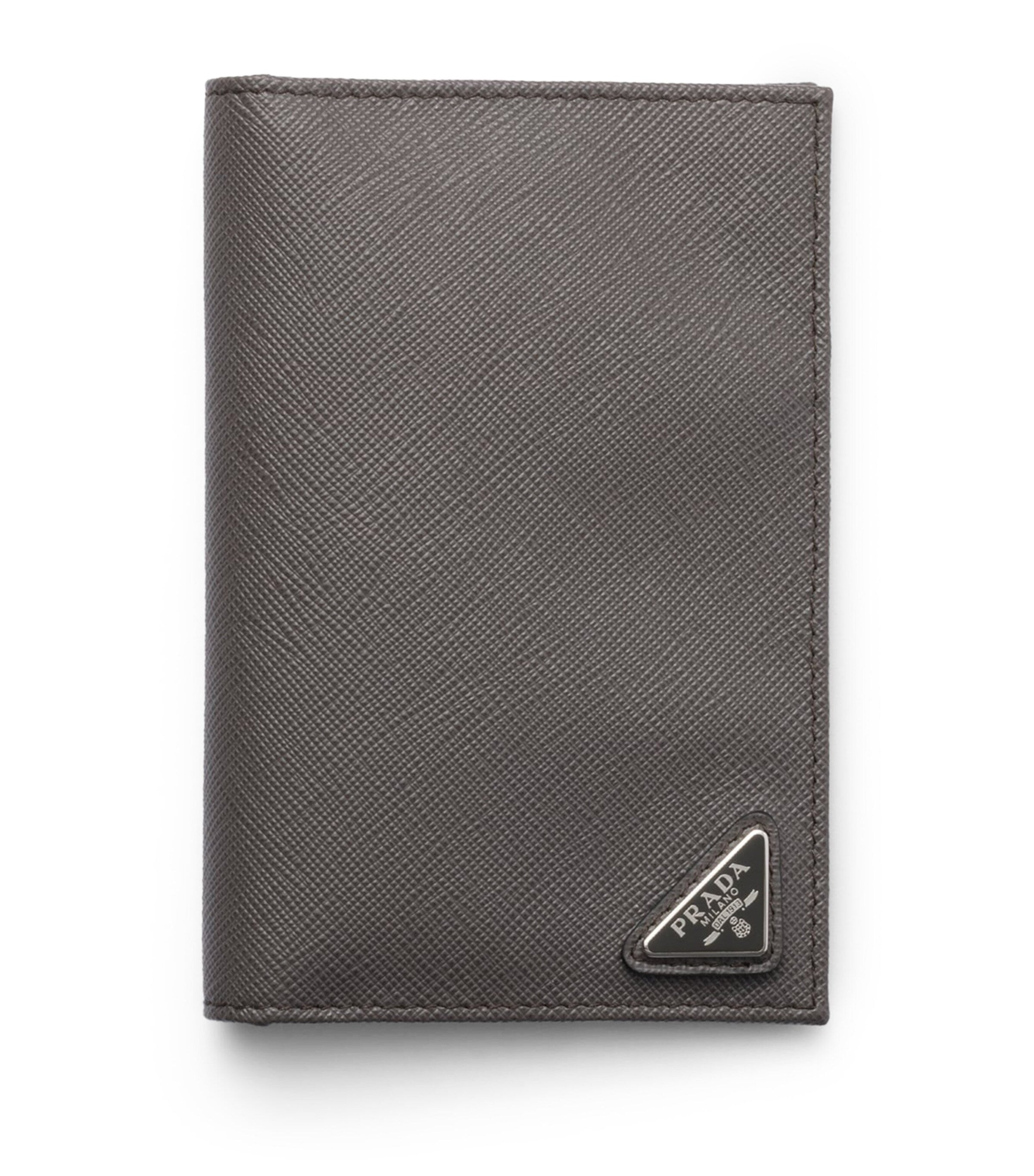 Prada Saffiano Leather Logo Passport Holder, imported from the UK