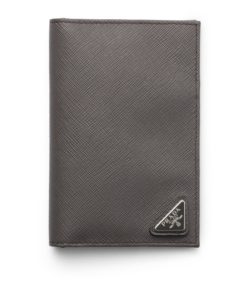 Prada Saffiano Leather Logo Passport Holder, imported from the UK