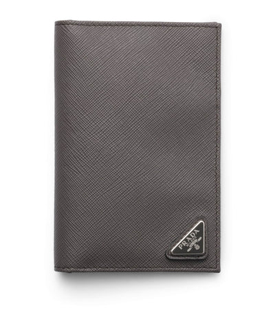 Prada Saffiano Leder Logo Pass-Inhaber