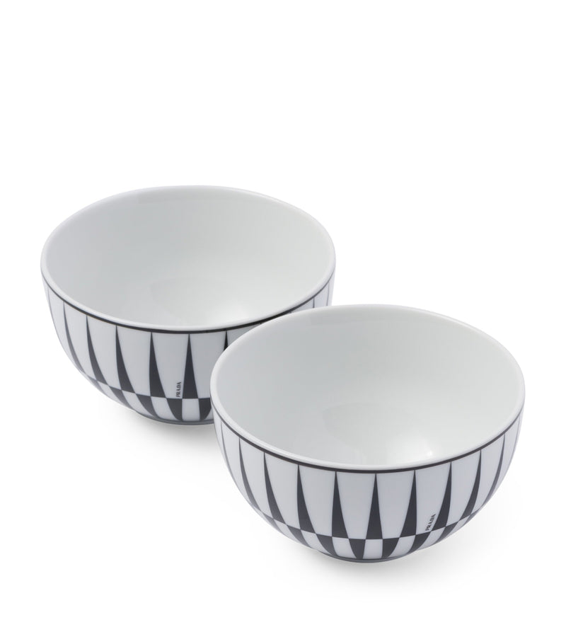 Prada Stripes cereal bowls set of 2 12cm, imported from the UK