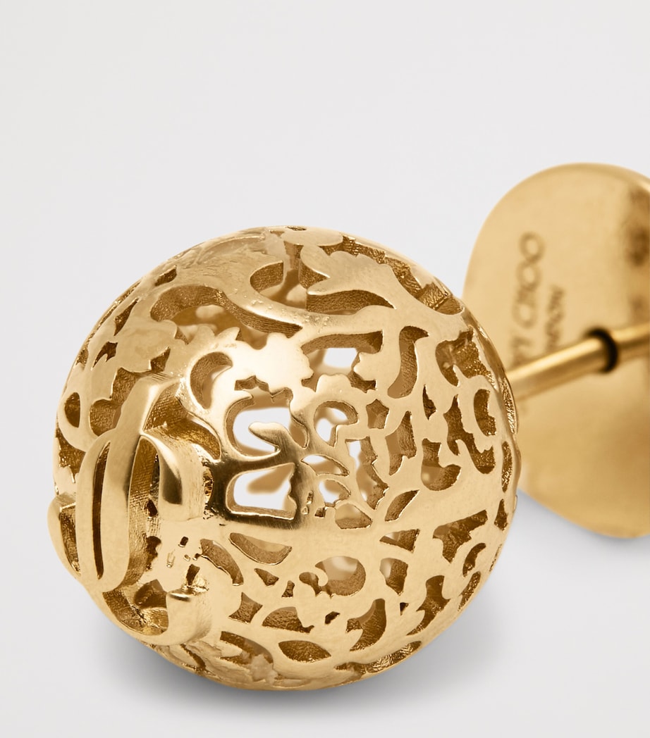 Jimmy Choo lace sphere logo stud earrings (British brand)