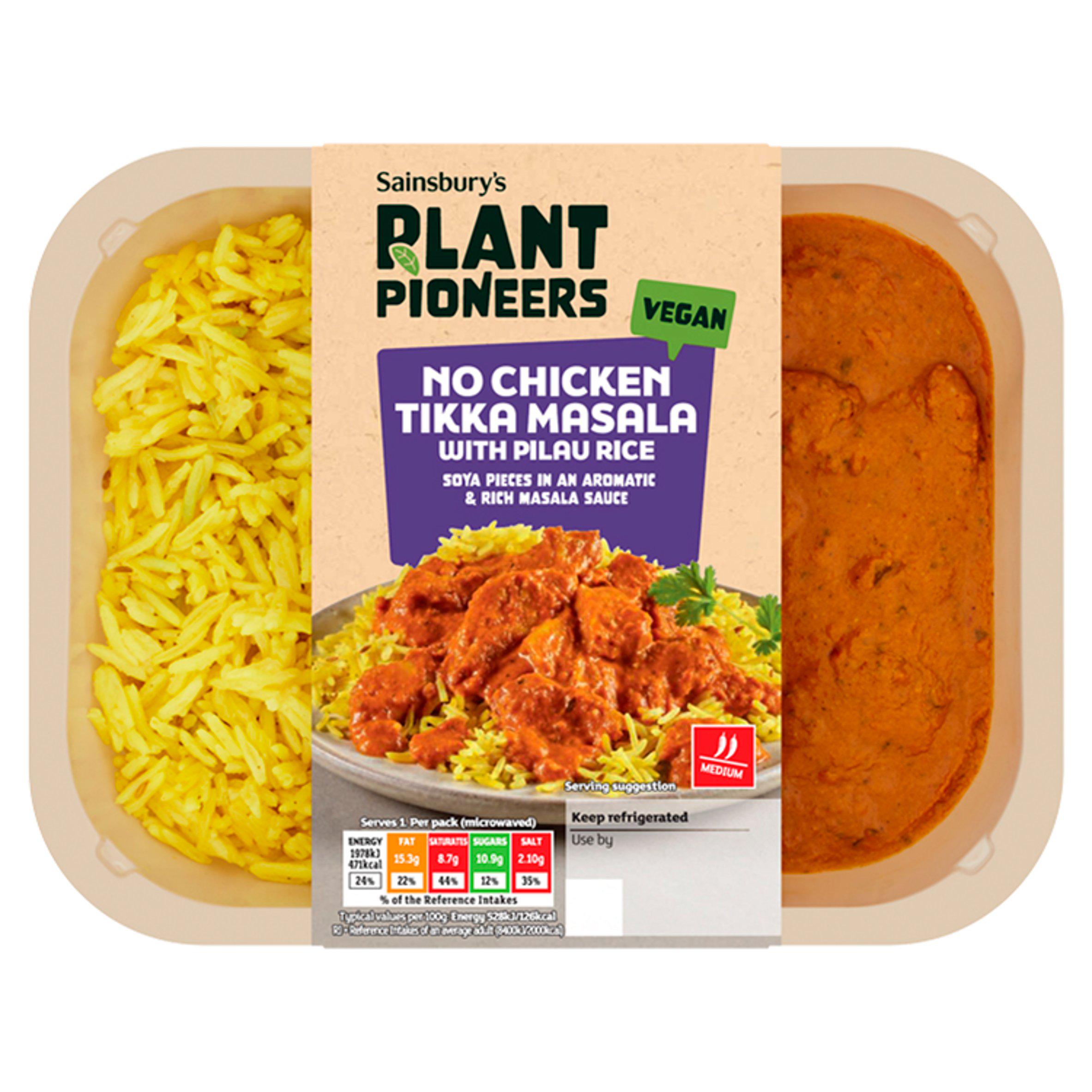 Plant Pioneers Vegan Tikka Masala & Pilau Rice Ready Meal for 1 400g GOODS Sainsburys   