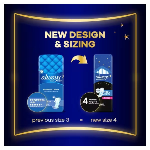 Always Maxi Night Sanitary Towels x9 - British product