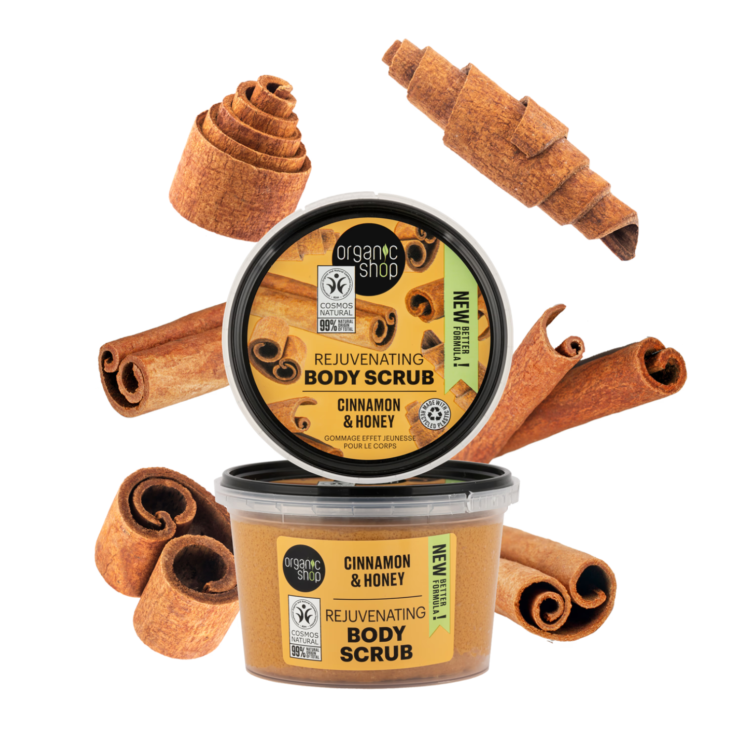 Organic Shop body scrub Cinnamon & Honey 250ml (British brand)