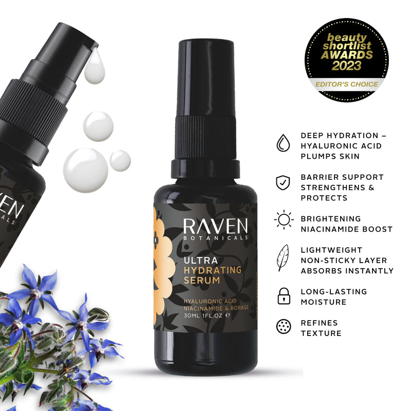 Raven Botanicals ultra hydrating serum 30ml (British brand)