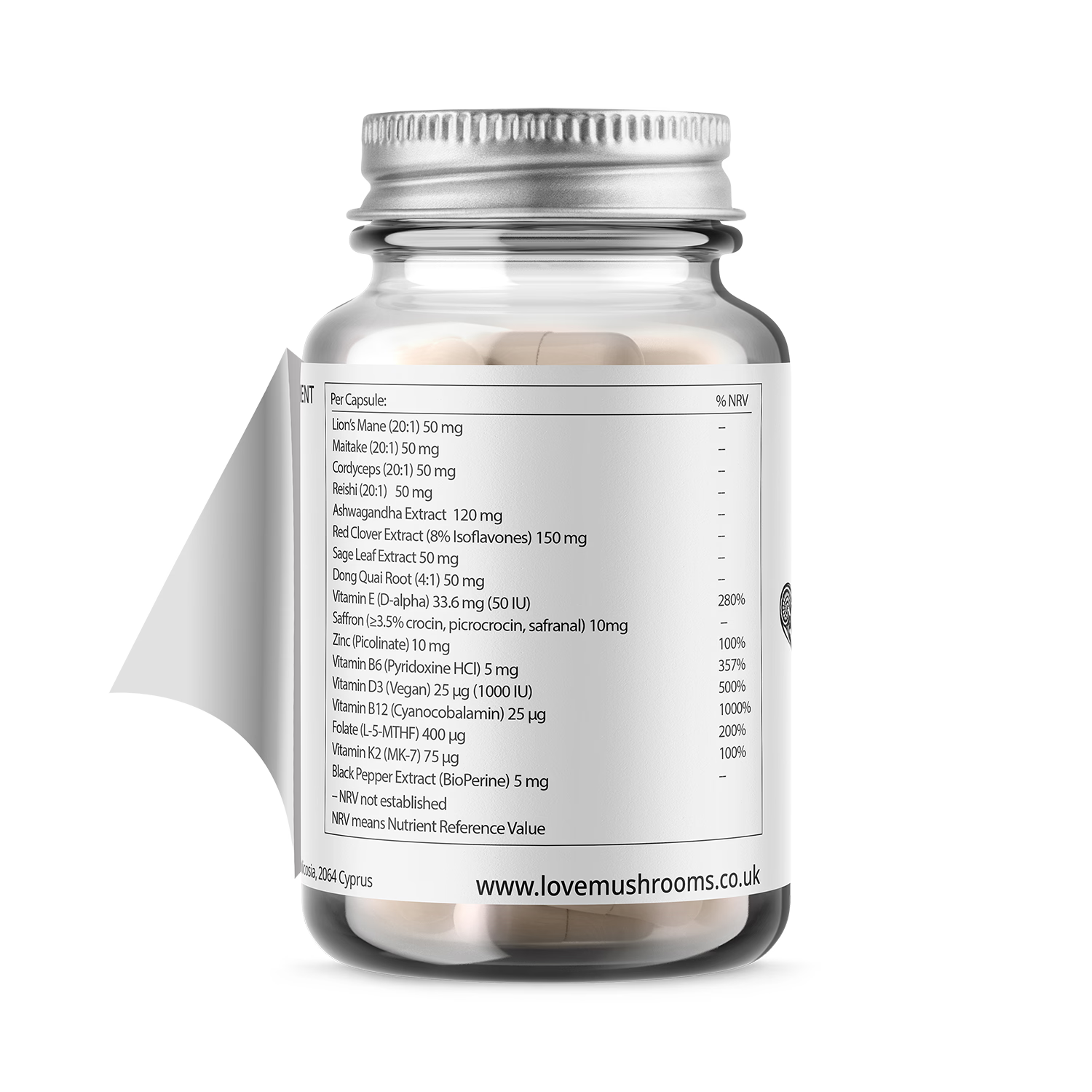 Love Mushrooms perimenopause mushroom blend 60 capsules (British brand)