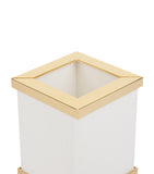 Marble Toilet Brush Holder with Gold-Tone Hardware