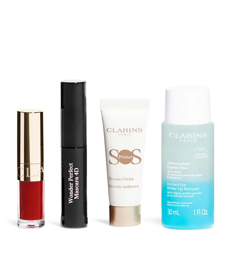 Clarins compact makeup set with lip oil and mascara - British product