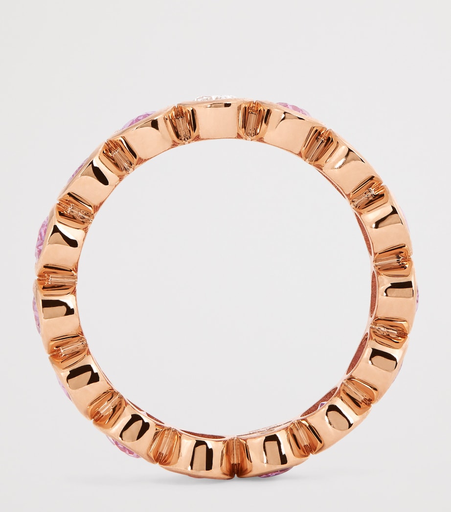 SHAY rose gold eternity ring with pink sapphires and diamond (British brand)