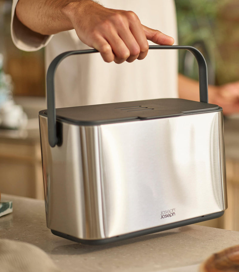 Joseph Joseph stainless steel premium food waste caddy 4L - British product