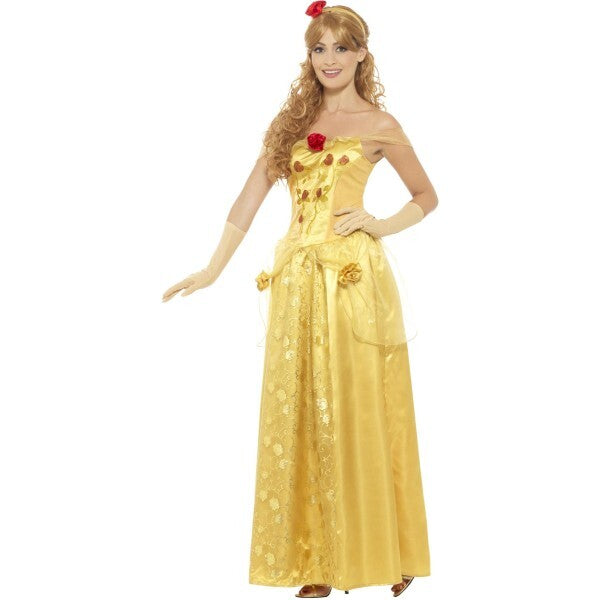 Smiffys Goldene Prinzessin Kostüm goldenes Kleid Handschuhe Stirnband (britische Marke)