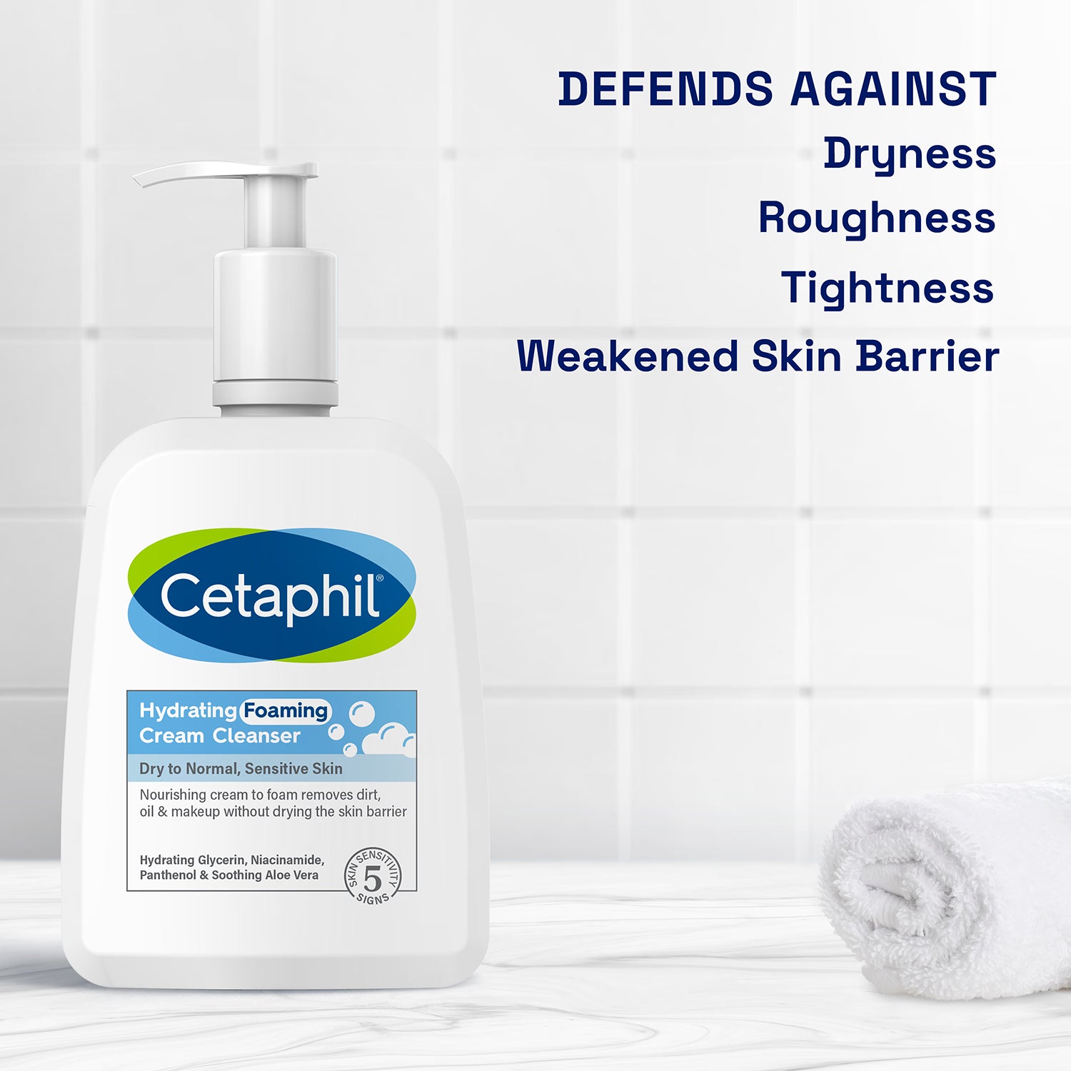 Cetaphil Hydrating Foaming Cream Cleanser Face Wash 236ml - British product
