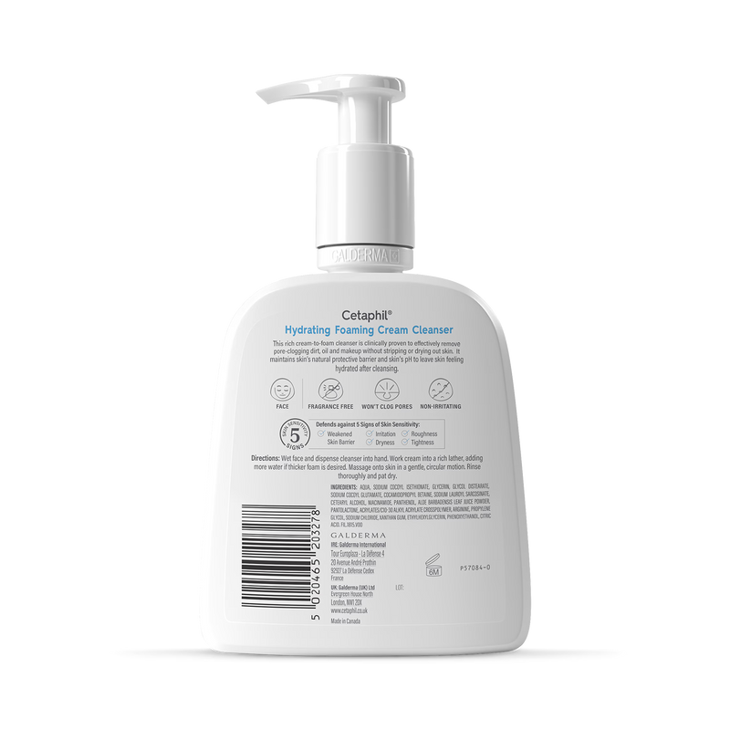Cetaphil Hydrating Foaming Cream Cleanser Face Wash 236ml - British product