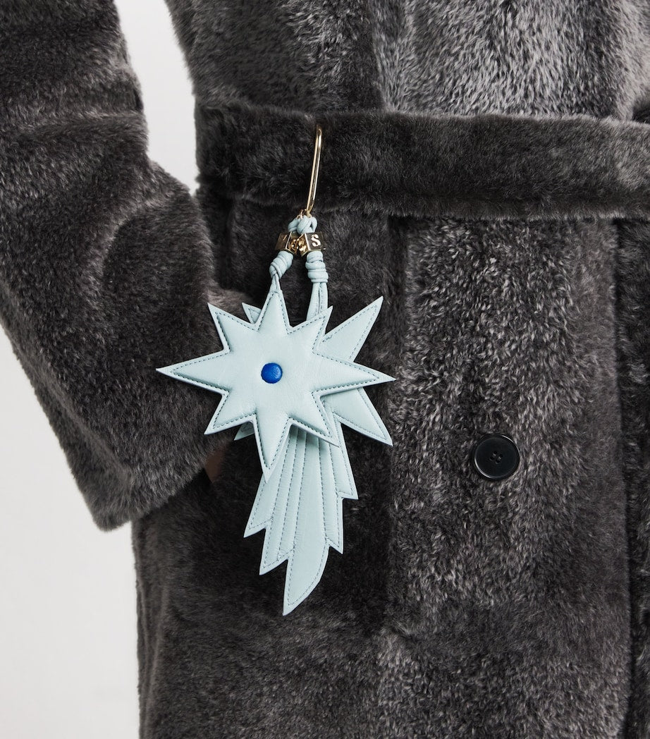 Yves Salomon lamb leather star keyring (British brand)
