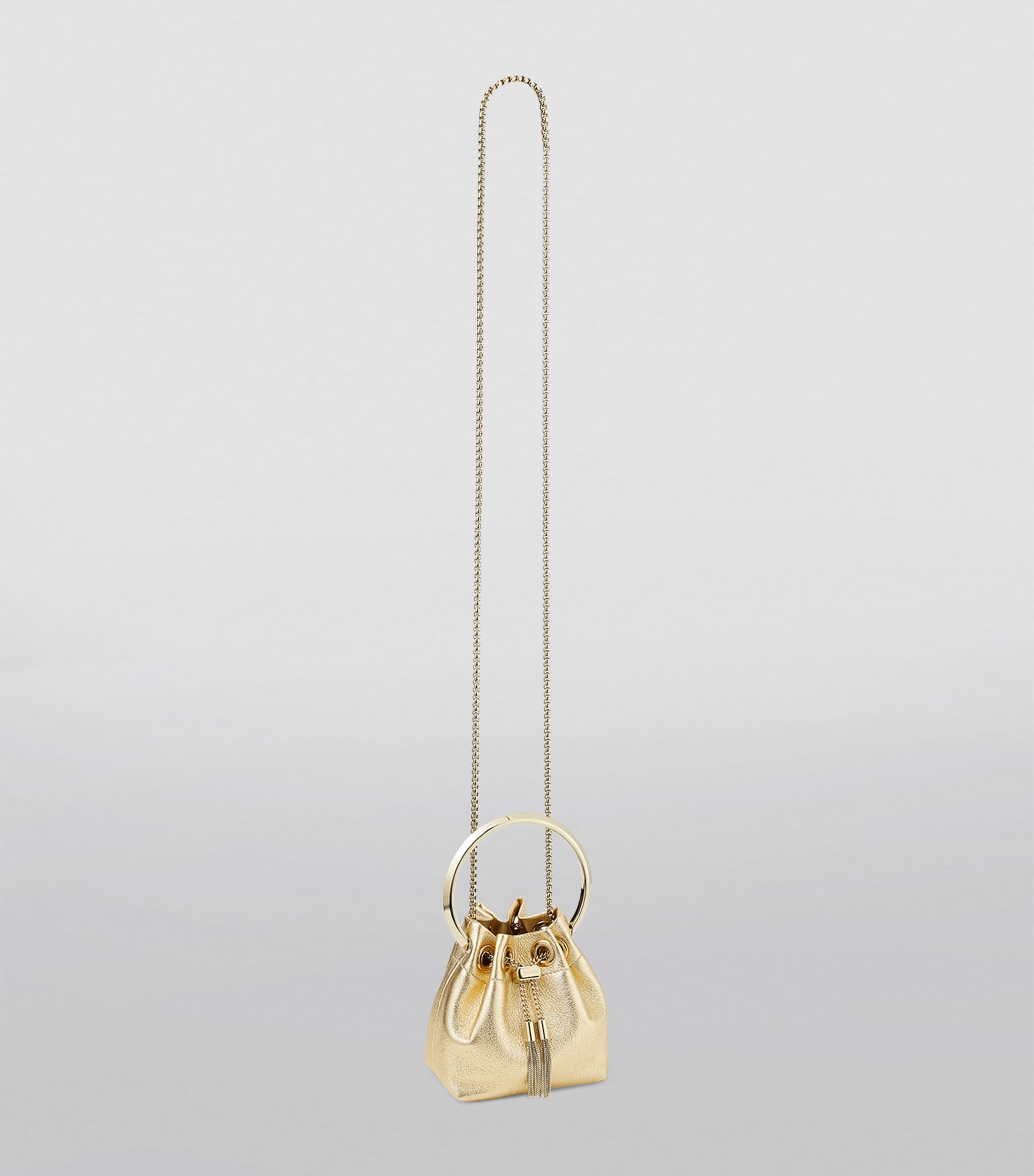 Jimmy Choo Micro Bon Bon top-handle bag metallic leather (British brand)