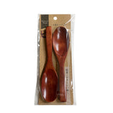 Wooden spoon set of 2, compact 16 x 3.8cm, UK version