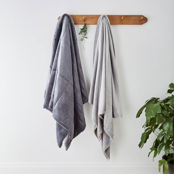 Martex Plush Lux Blanket Charcoal Grey