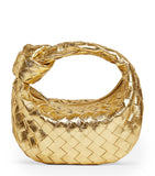 Bottega Veneta mini metallic leather top-handle bag, imported from the UK