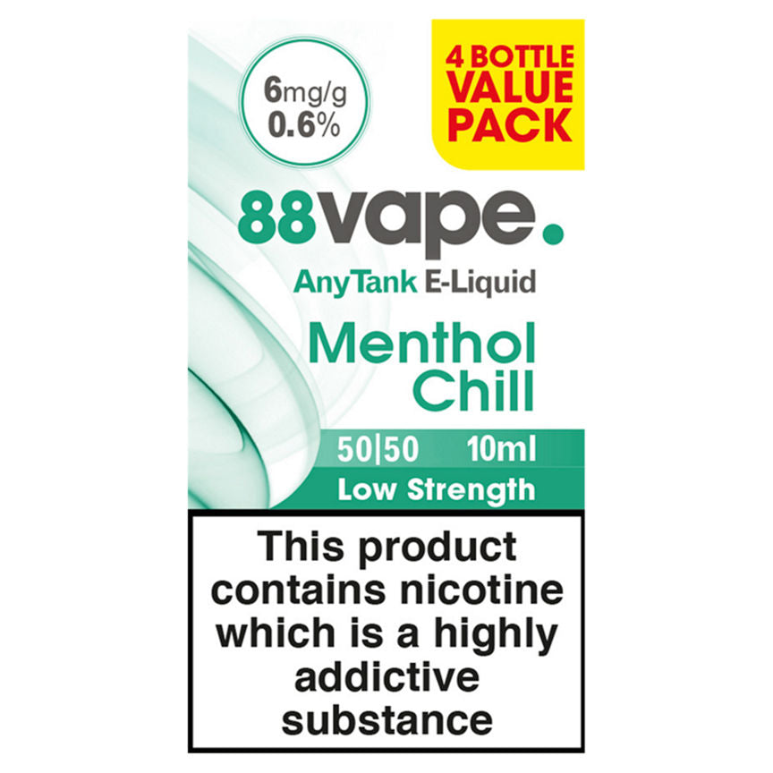 88Vape Menthol Chill AnyTank E-Liquid 6mg GOODS ASDA   