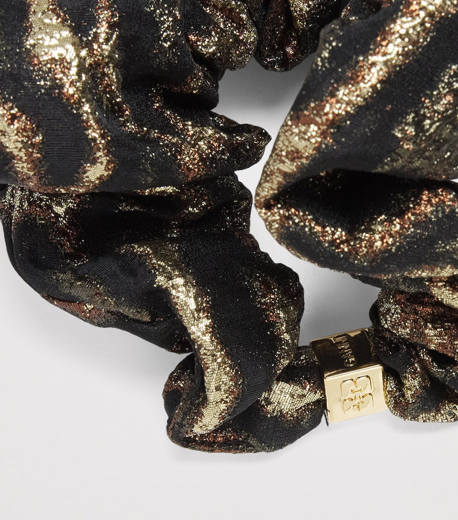 GANNI scrunchie metallic leopard print dice charm imported from the UK