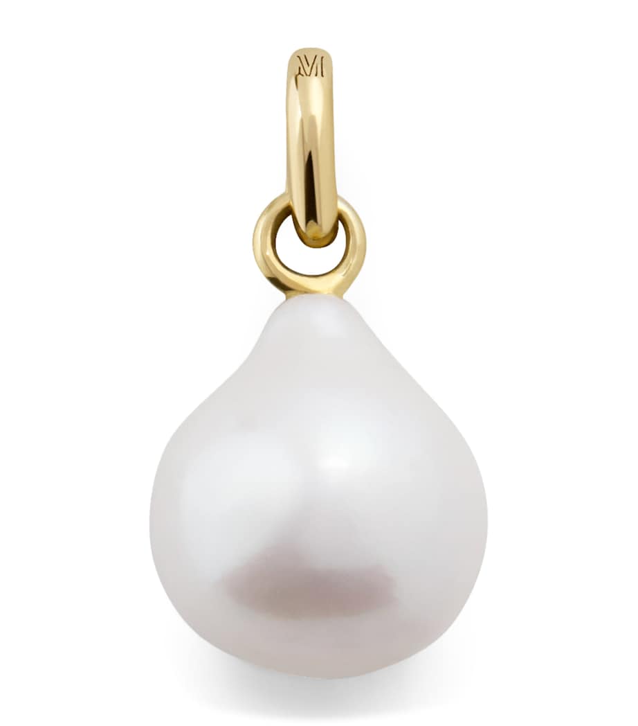 Monica Vinader yellow gold baroque pearl pendant - British product