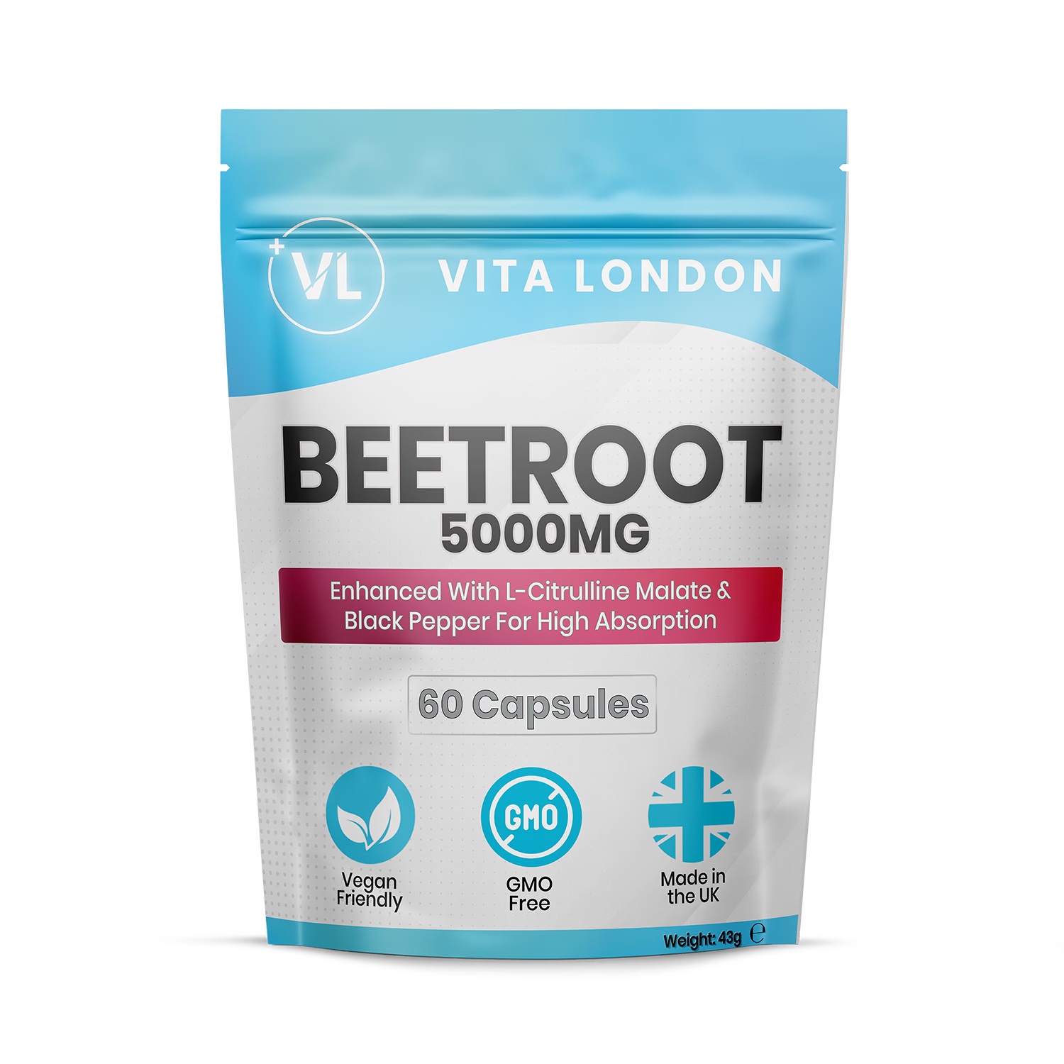 Beetroot and L-Citrulline Malate capsules 5000mg, UK version