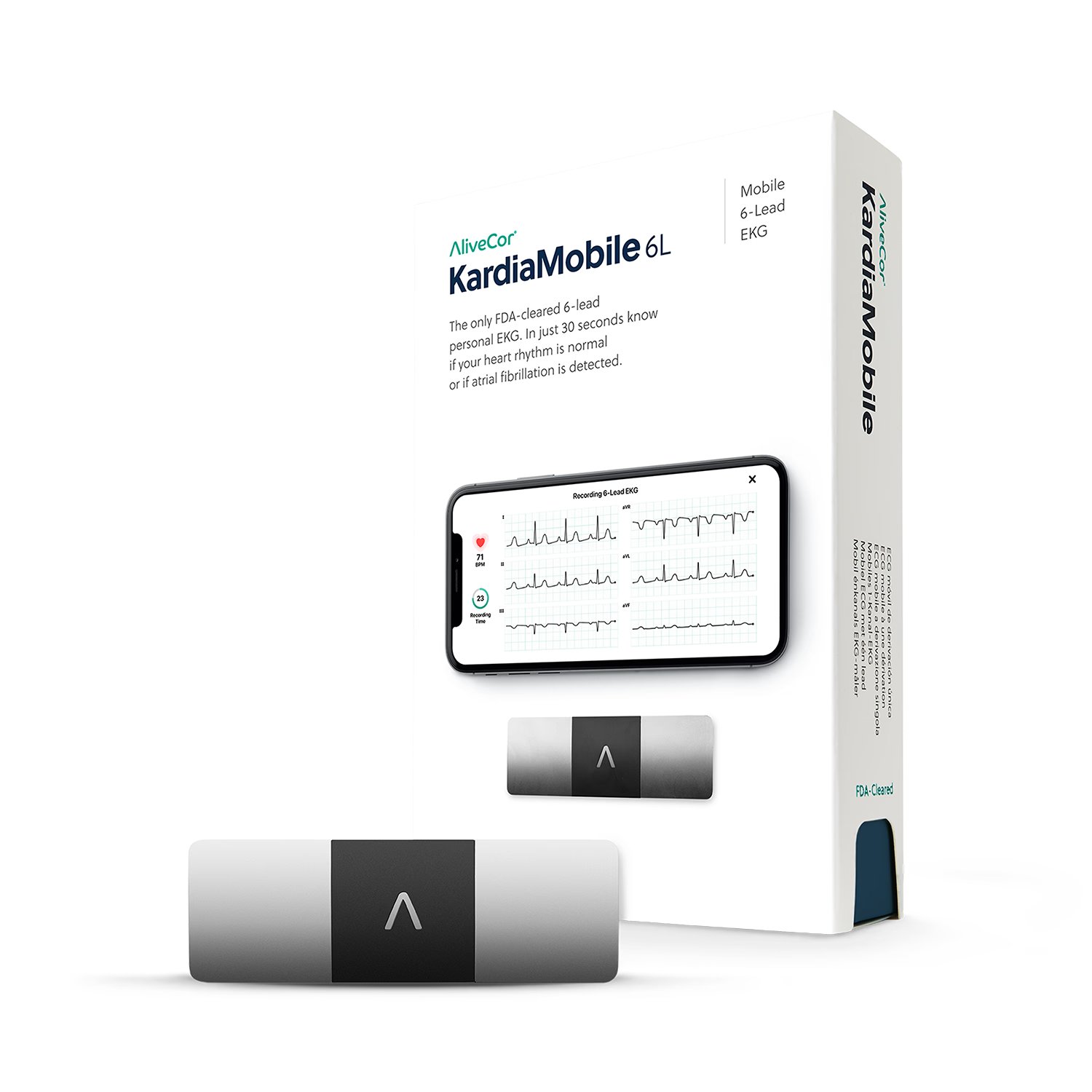 Alivecor KardiaMobile 6L ECG heart monitor, UK version