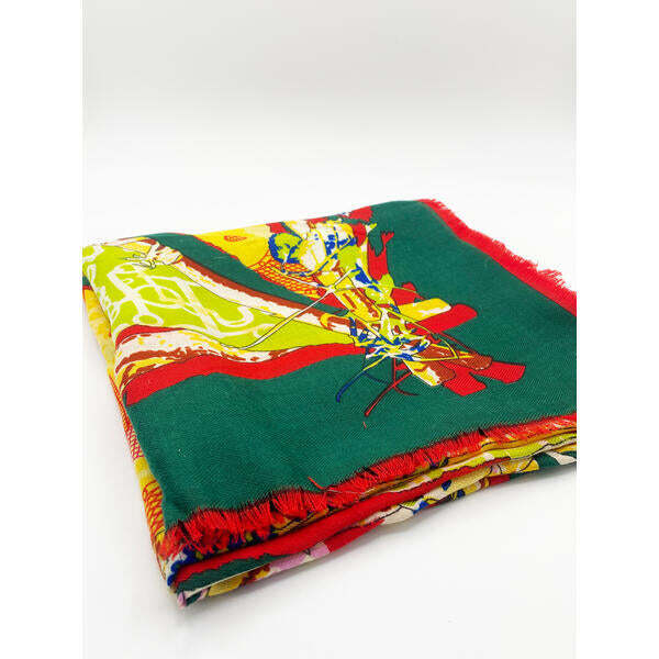 SVNX green multi print scarf one size, imported from the UK