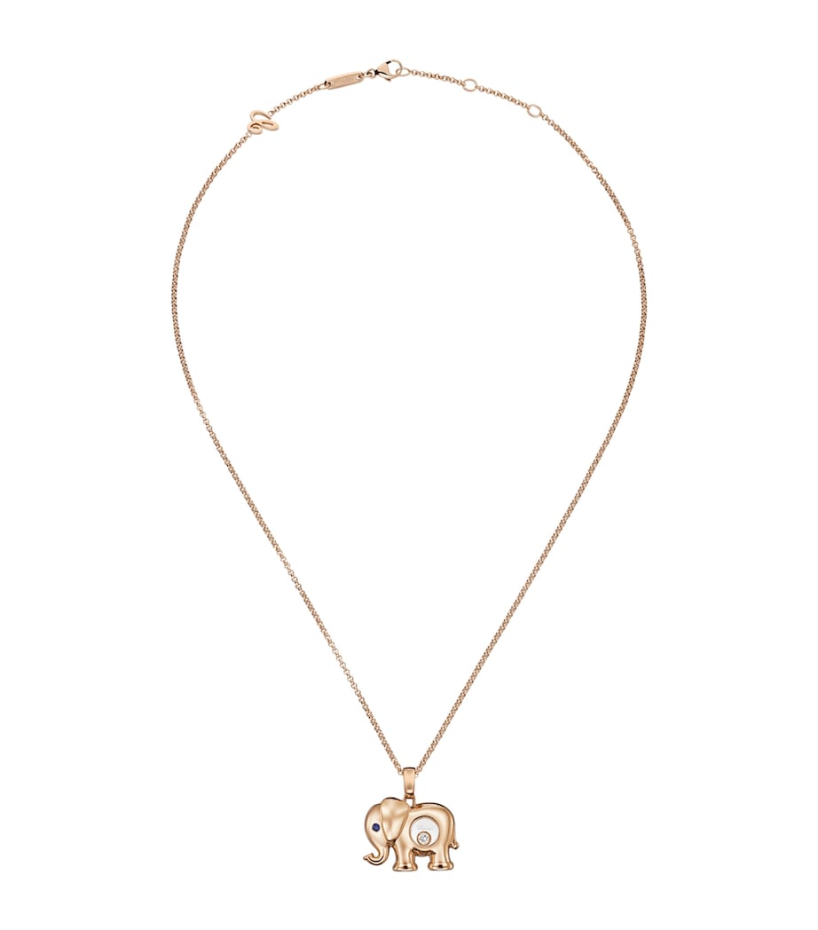 Chopard rose gold Happy Diamonds elephant necklace - British product