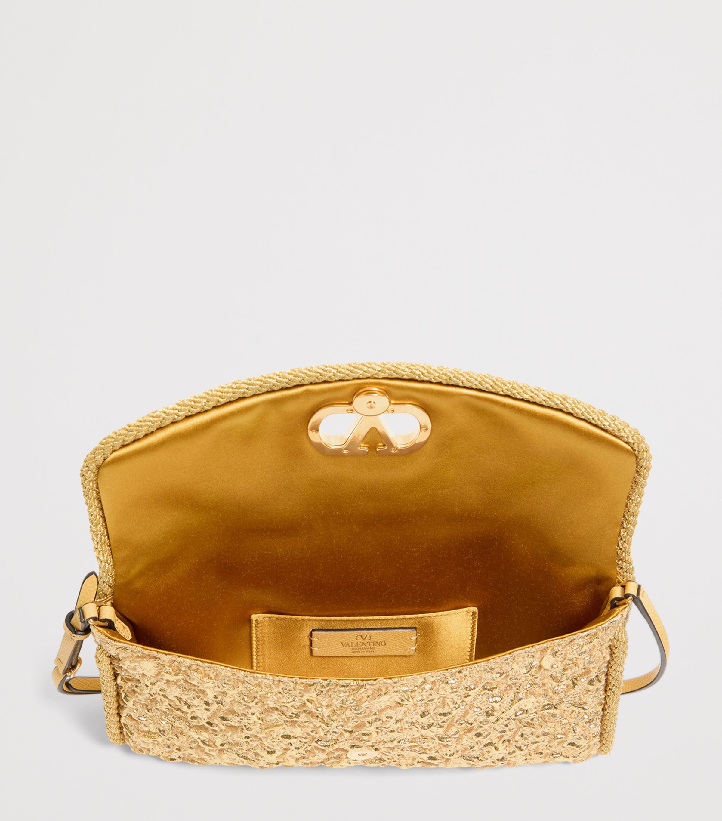 Valentino Garavani Metallic Vain Soft Shoulder Bag, imported from the UK