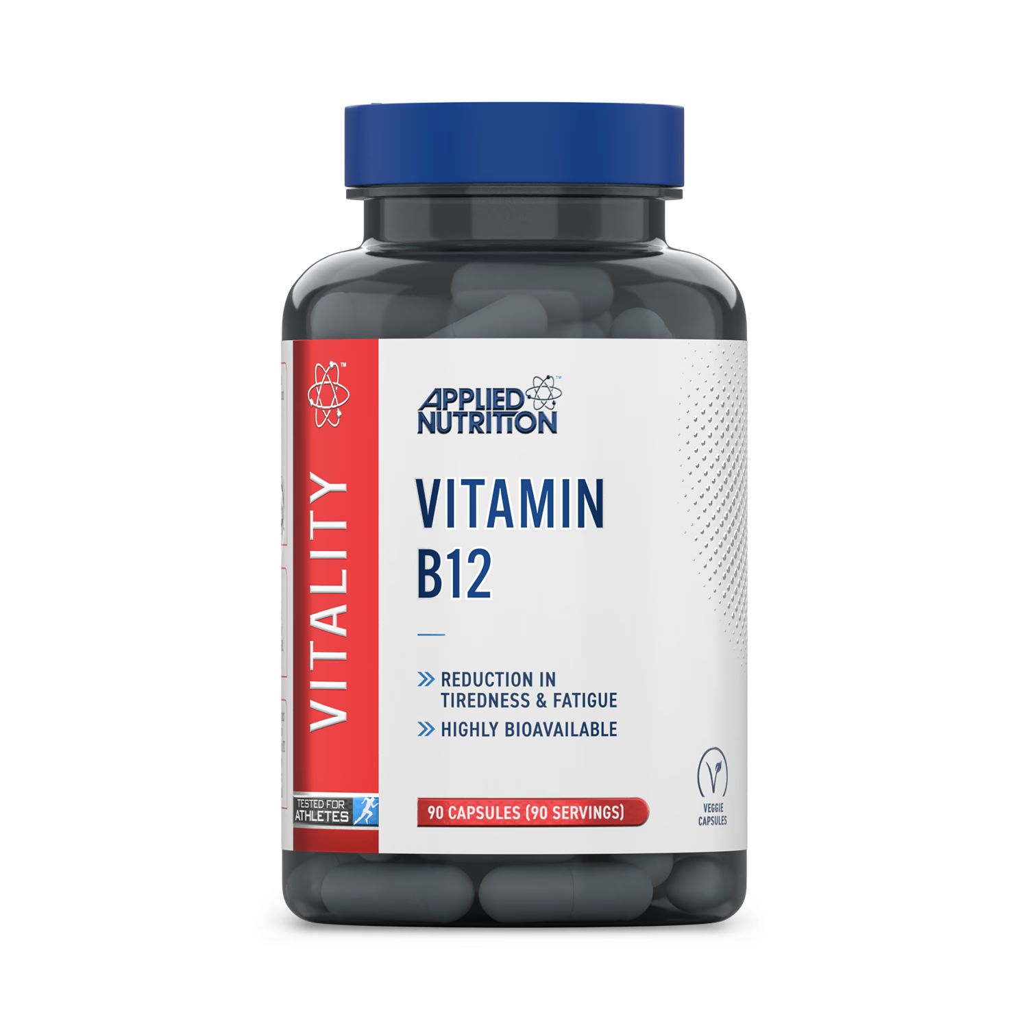 Applied Nutrition vitamin B12 capsules high strength 1000mcg 90 capsules, imported from the UK