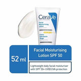 Cerave AM Facial Moisturiser SPF50 Normal to Dry Skin 52ml GOODS Superdrug   