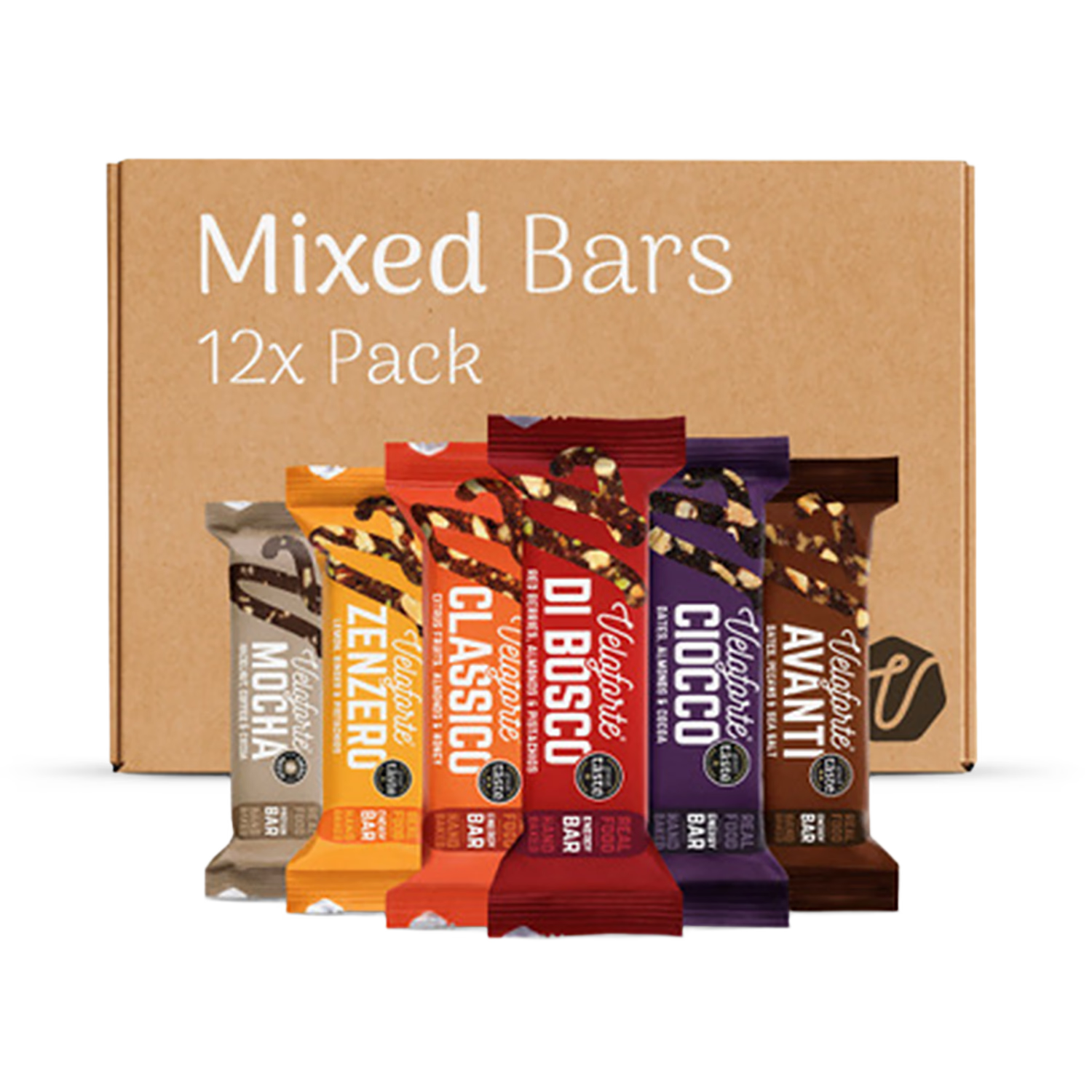 Veloforte energy bars variety pack 12 bars - British product