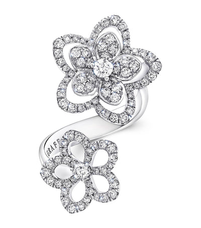 Harrods Graff White Gold and Diamond Wild Flower Ring- Buy online at McGrocer