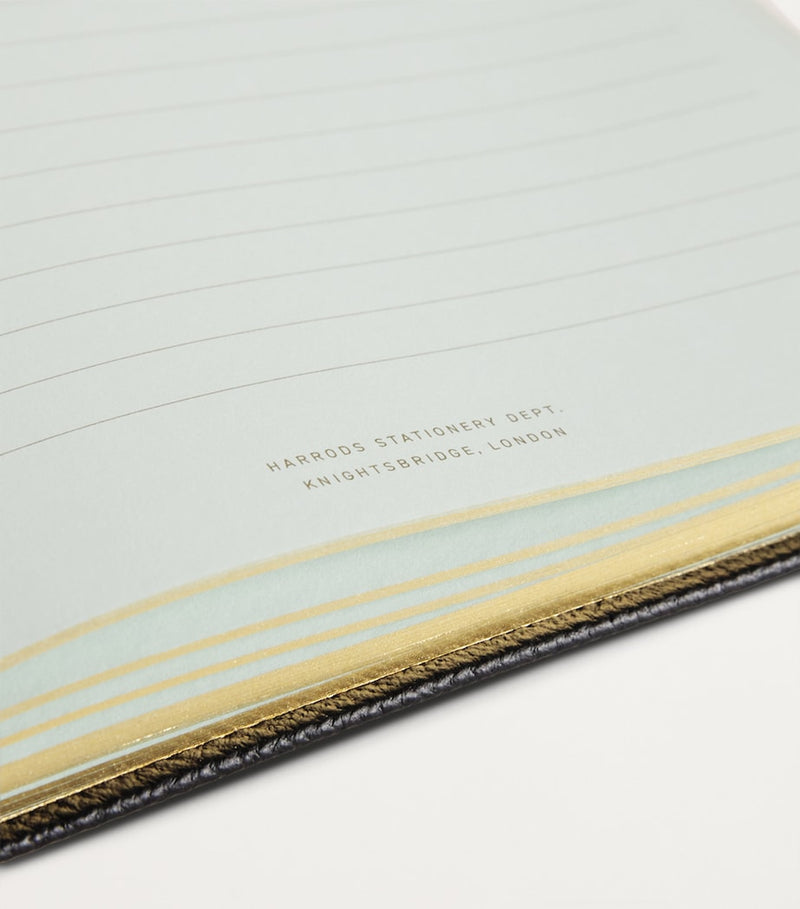 Harrods leather A5 notebook with lined pages - British product