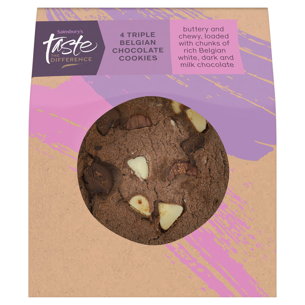 Sainsbury’s Triple Belgian Chocolate Cookies, Taste the Difference x4