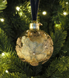 Harrods embroidered flower bauble with gold-tone decoration, imported from the UK