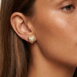 MUCHV gold textured heart stud earrings 10.8mm - British product