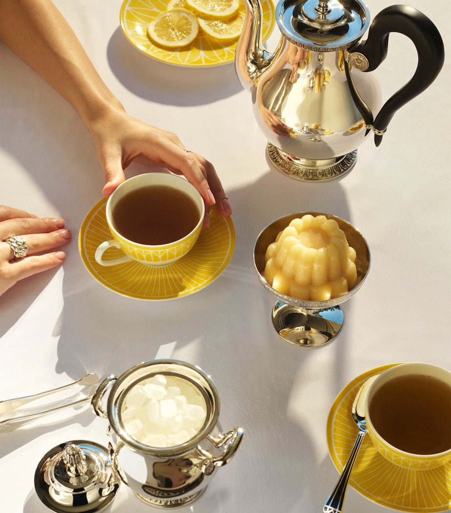 Christofle Porzellan Teetasse und Untertasse Malmaison Riviera, UK-Version