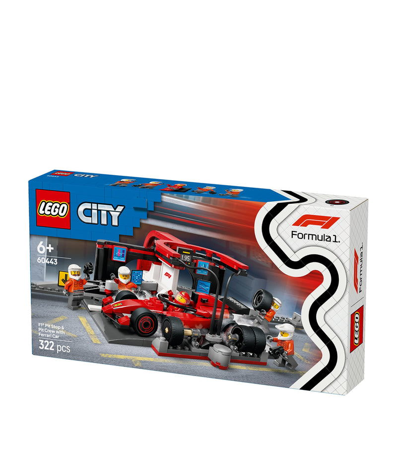 Lego F1 Pit Stop set with Ferrari car and pit crew, UK version
