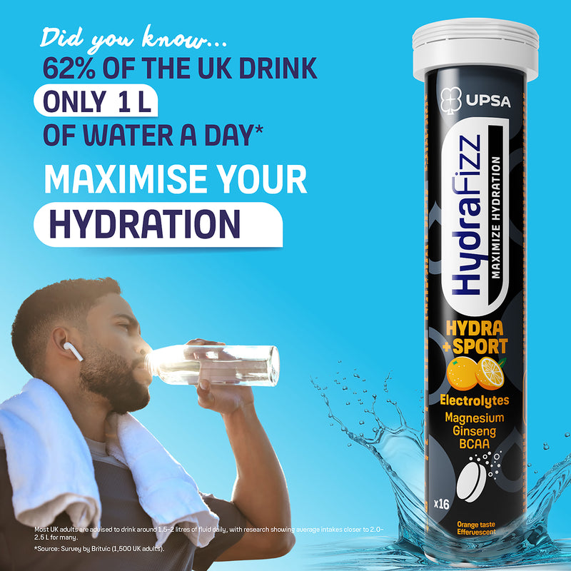 Hydrafizz effervescent supplement orange flavoured, UK version