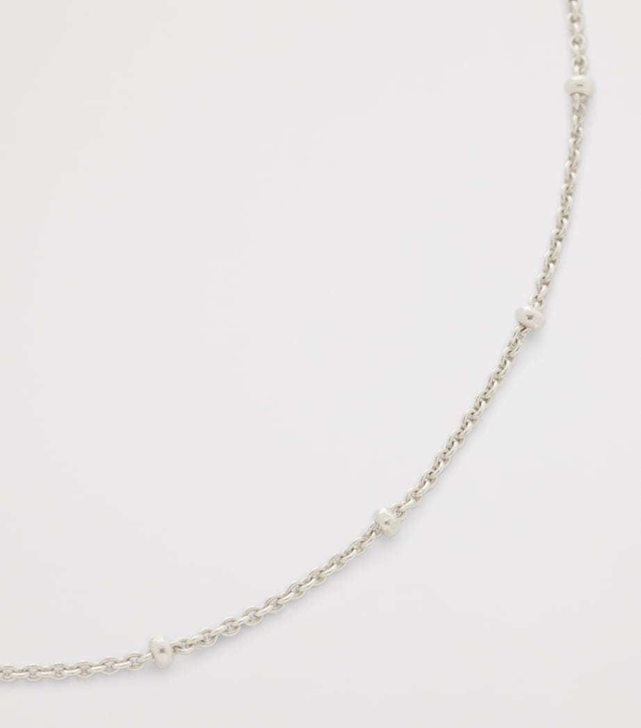 Monica Vinader sterling silver beaded chain necklace 46cm, imported from the UK