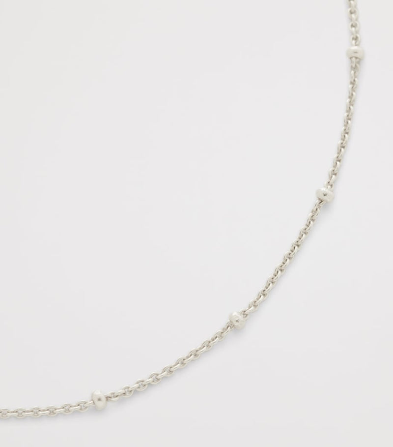 Monica Vinader sterling silver beaded chain necklace 46cm, imported from the UK