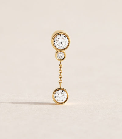 Harrods Sophie Bille Brahe Lou Single Left Earring in 18kt Yellow Gold with Diamonds- Buy online at McGrocer