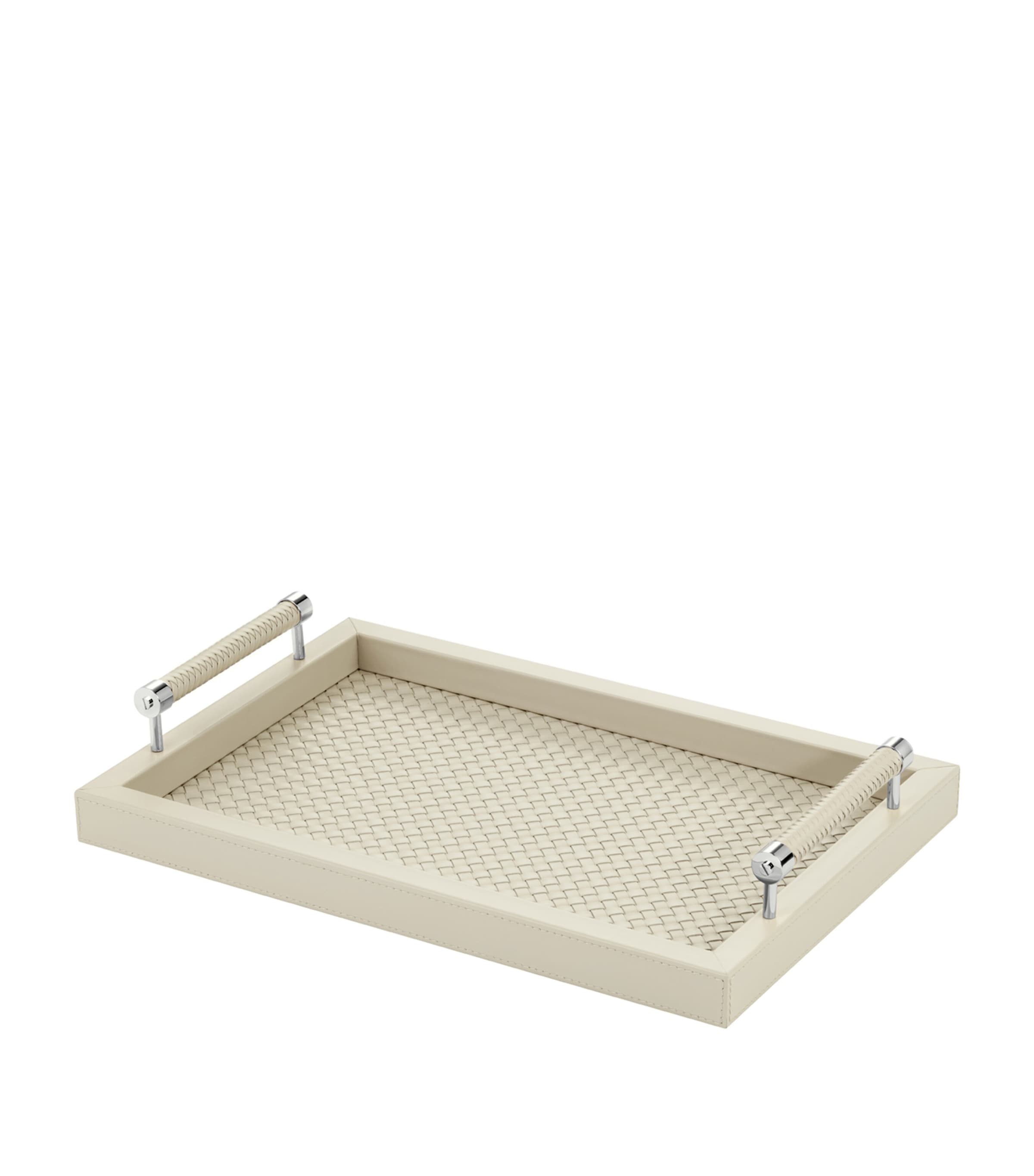 Riviere leather woven Diana tray 46cm x 31cm, imported from the UK