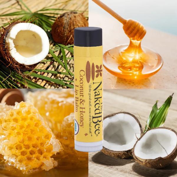 Naked Bee organic lip balm coconut honey, UK version