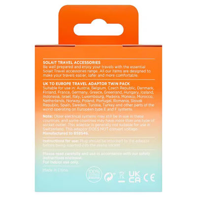 Solait UK-EU Reiseadapter X2