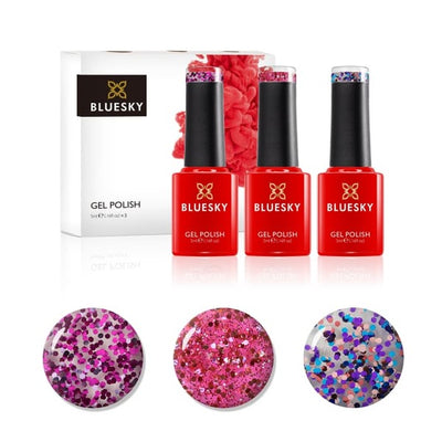 Superdrug Bluesky Mini Trio Sett Glitters Gel Polish - 5ml - Kjøp online hos McGrocer