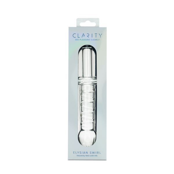 Clarity Elysian Swirl glass dildo 5.6 inches, UK version