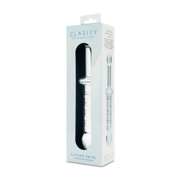 Clarity Elysian Swirl glass dildo 5.6 inches, UK version